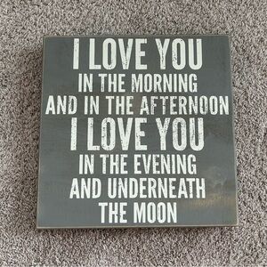 I Love You (Skinnamarinky Dinky Dink) Child’s Wall Sign Art